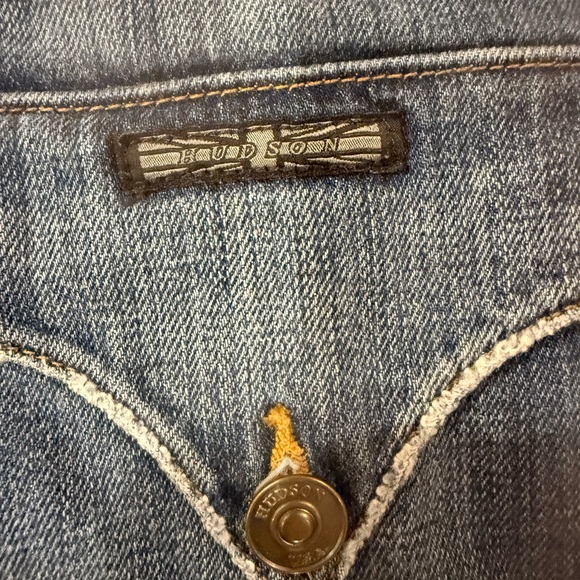 Hudson Jeans Hailey Denim Mini Skirt Raw Hem Size 25 - Picture 5 of 9
